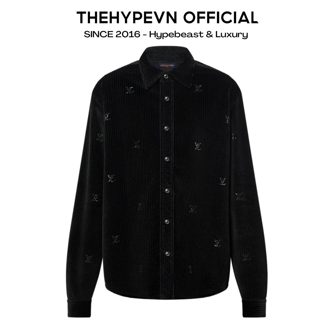 ÁO SƠ MI LOUIS VUITTON LV BLASON CORDUROY JACKET SHIRT (BLACK)