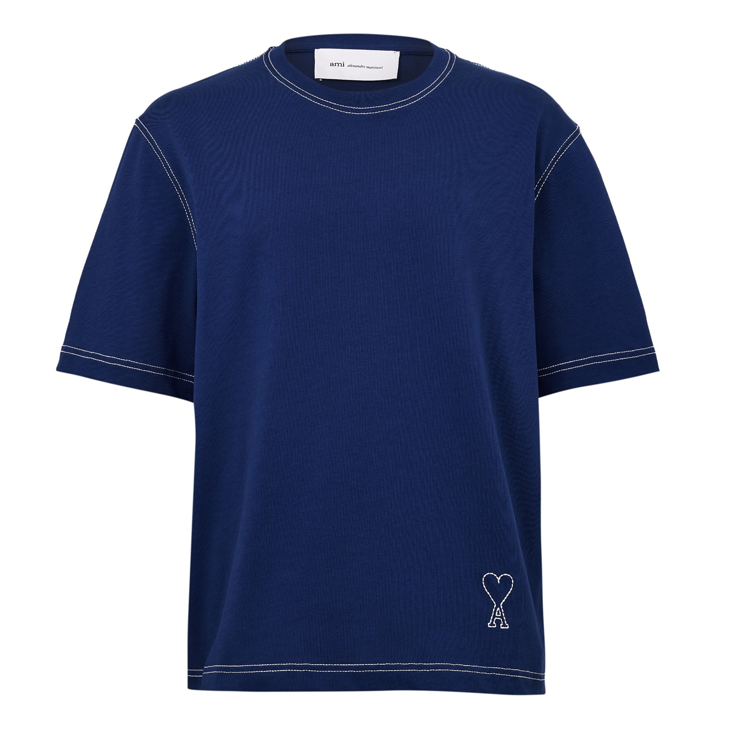 ÁO THUN AMI PARIS BOXY TOPSTITCHED (BLUE)