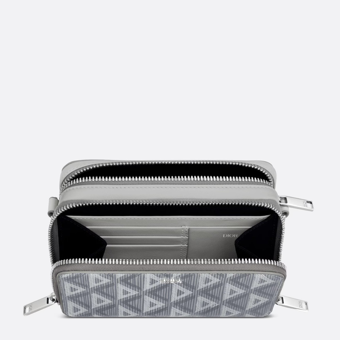 DIOR BAG - Túi Dior Gray CD Diamond Canvas (Grey) [Mirror Quality]