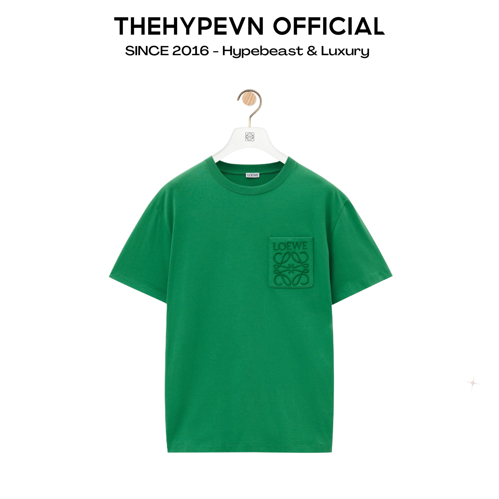 ÁO THUN LOEWE RELAXED EMBROIDERY POCKET (TENNIS GREE)
