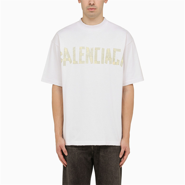 Áo Thun Balenciaga Tape Type Logo Printed (White) [MIRROR QUALITY]
