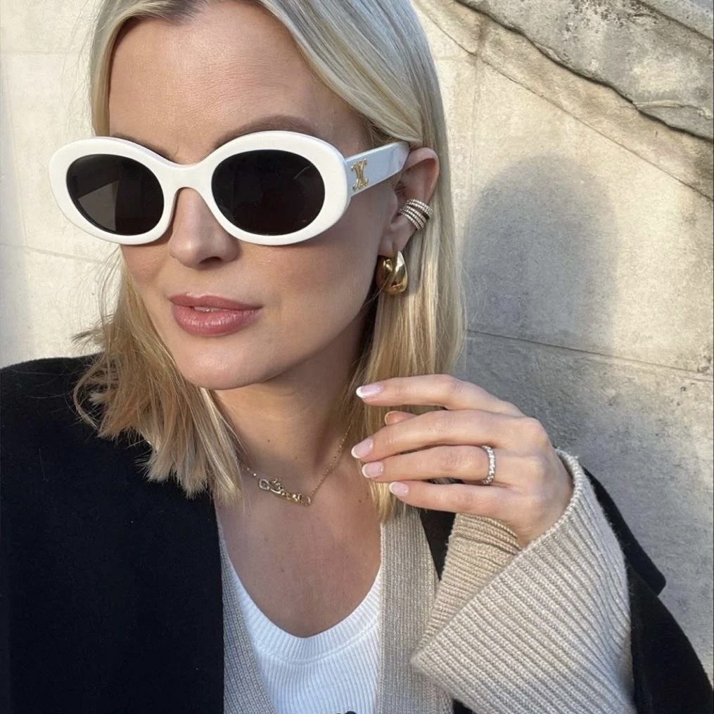 CELINE SUNGLASS - Kính râm Celine Triomphe 01 (White) [Mirror Quality]