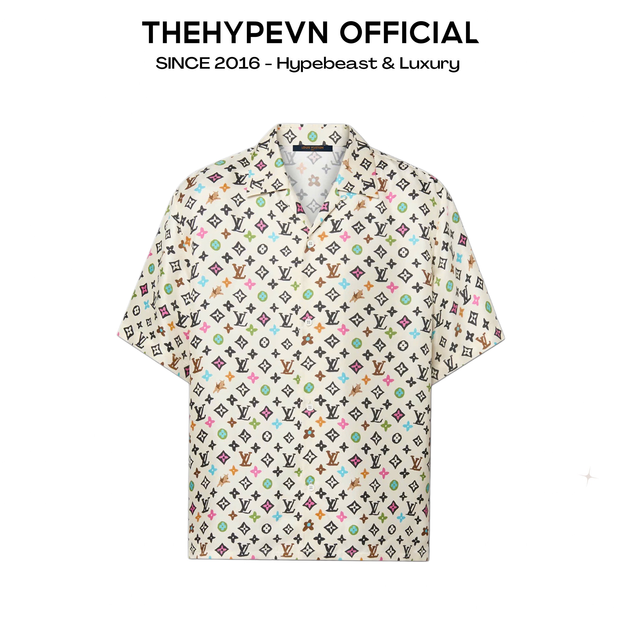 ÁO SƠ MI LOUIS VUITTON LV PRINTED SILK COLOR MONOGRAM JACKET (CREAM)
