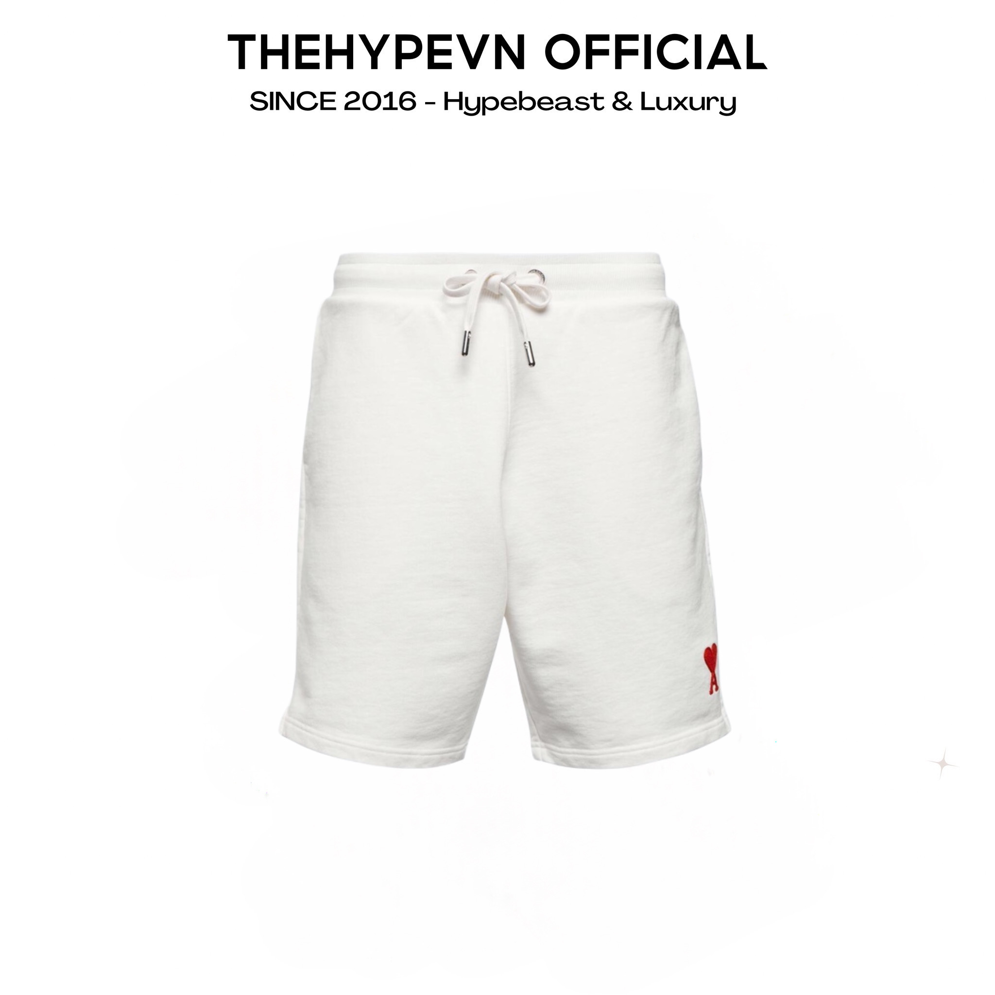 QUẦN NGẮN AMI PARIS HEART LOGO COTTON SHORTS (WHITE)