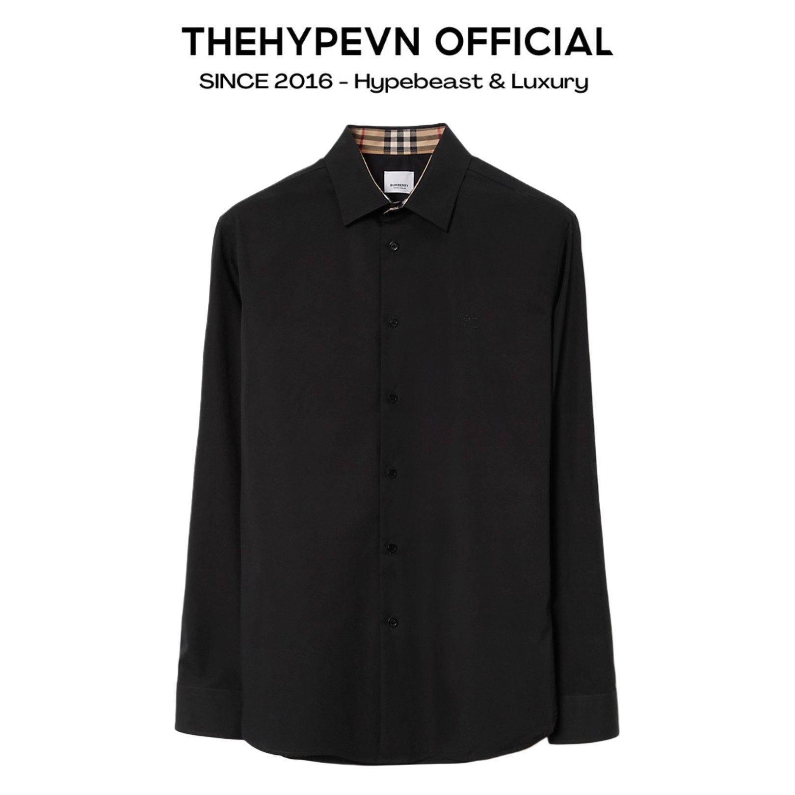 ÁO POLO BURBERRY BBR ARCHIVAL LETTERING LOGO (BLACK)