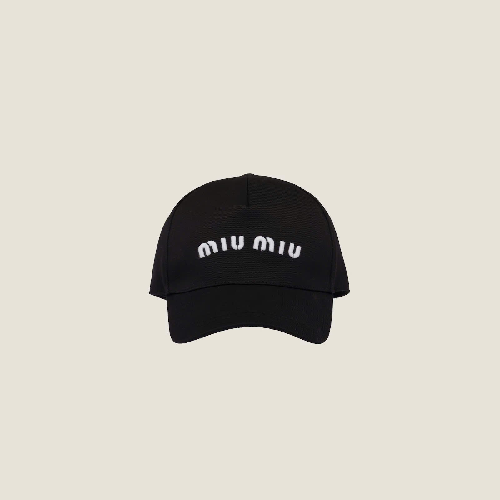 Mũ Lưỡi Trai Miu Miu Cotton Baseball Cap (Black) [Mirror Quality]