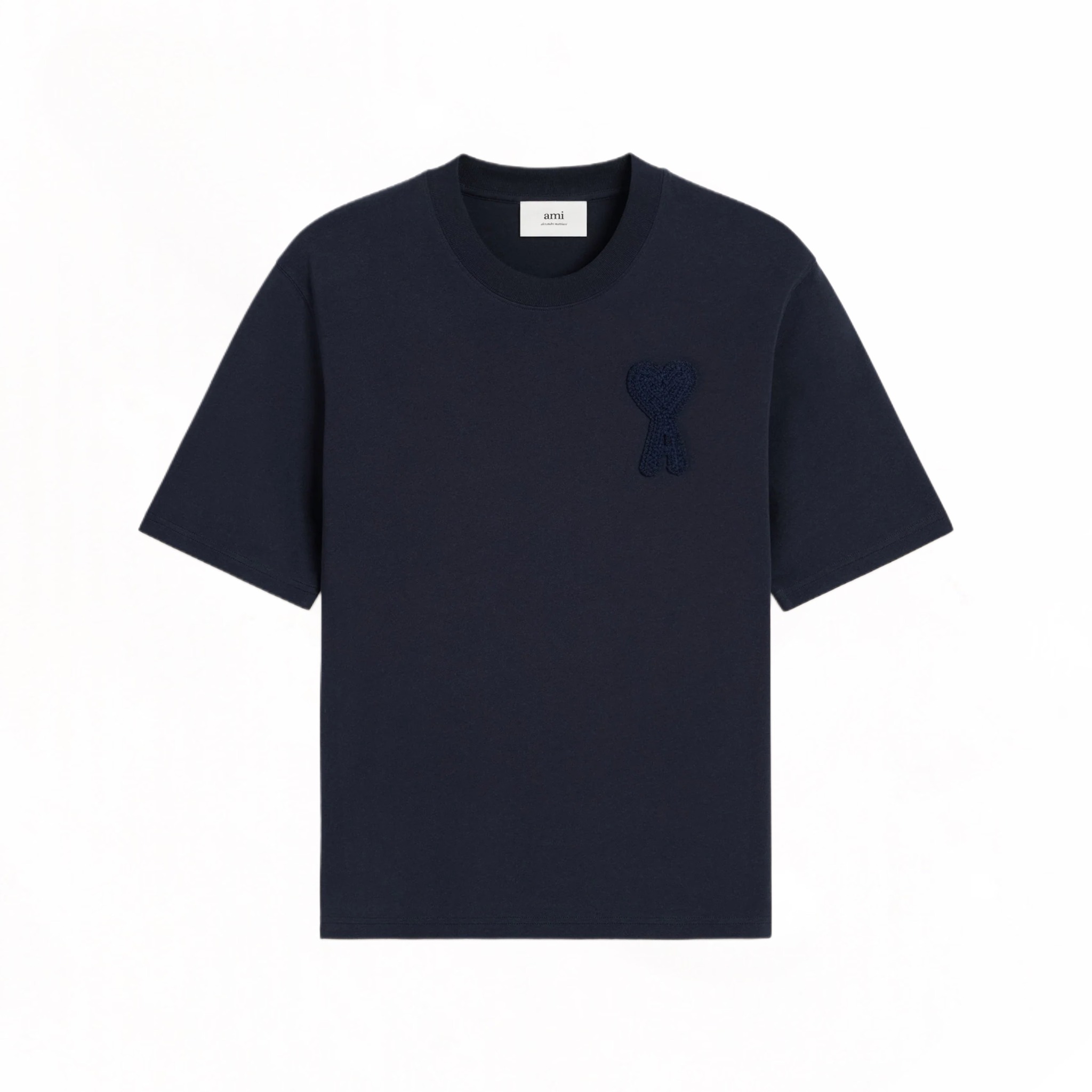 ÁO THUN AMI PARIS NAVY CHEST EMBROIDERED (NAVY)