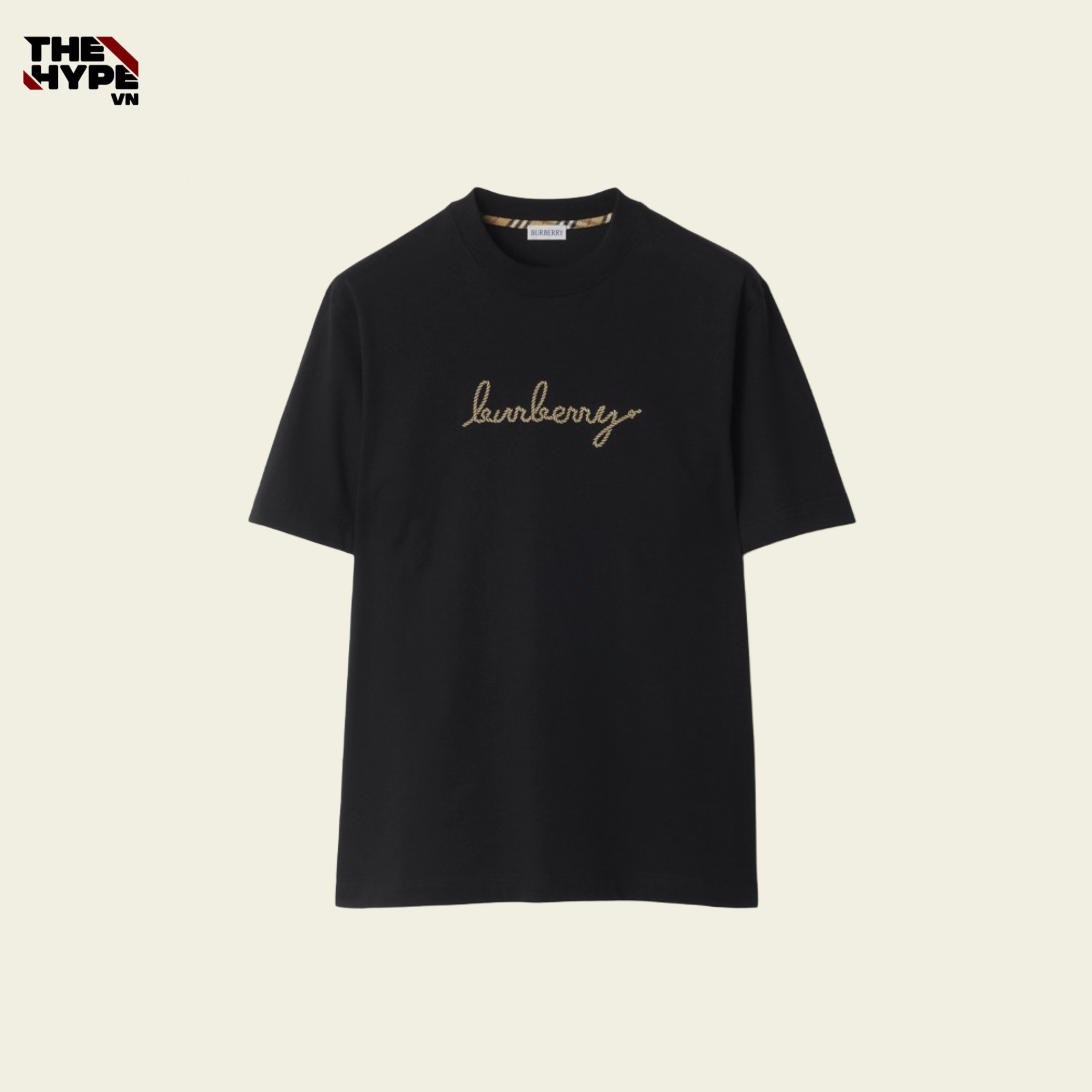 ÁO THUN BURBERRY BBR CHECK EKD COTTON (BLACK)