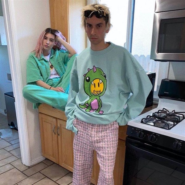 DREW SWEATER - Áo Tay Dài Drew Cartoon Dinosaur (Mint) [Mirror Quality]