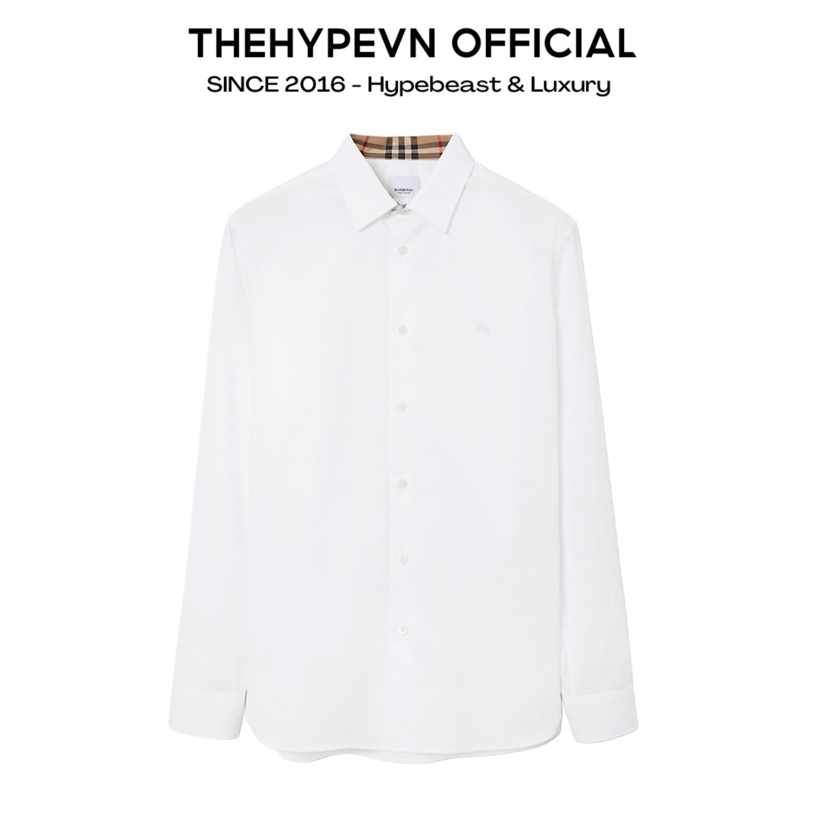 ÁO SƠ MI BURBERRY BBR EQUESTRIAN KNIGHT LONG SLEEVE (WHITE)