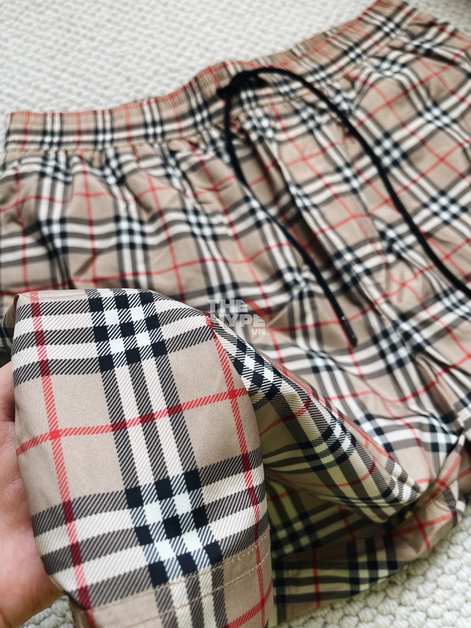 BURBERRY SHORTS - Quần Burberry Vintage Check Drawcord Swim Shorts (Caro) [Mirror Quality]