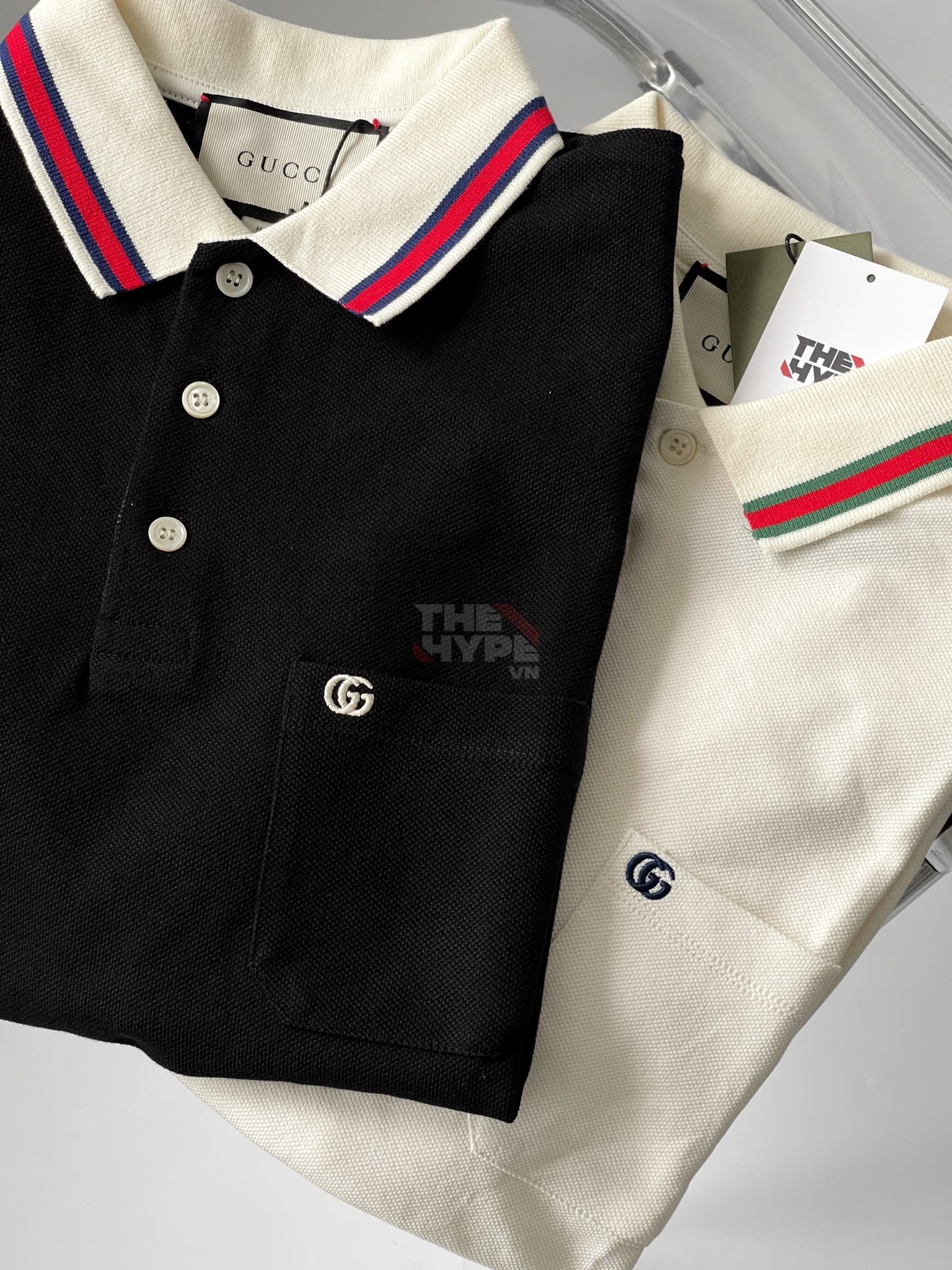 Áo Polo Gucci Cotton Piquet With Double G (White) [Mirror Quality]