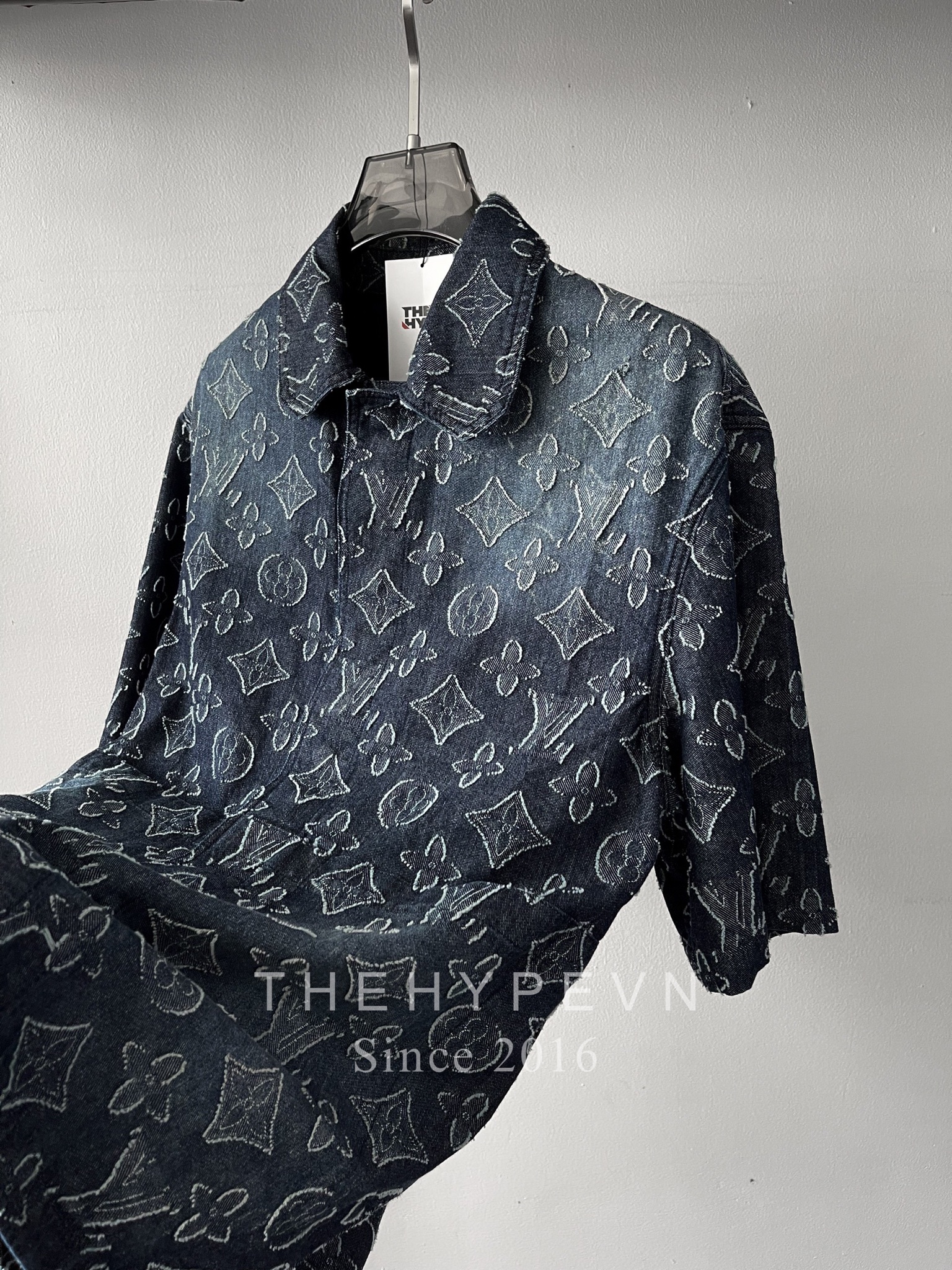 Áo Sơ Mi Louis Vuitton LV Flower Patterns Monogram (Blue) [Mirror Quality]