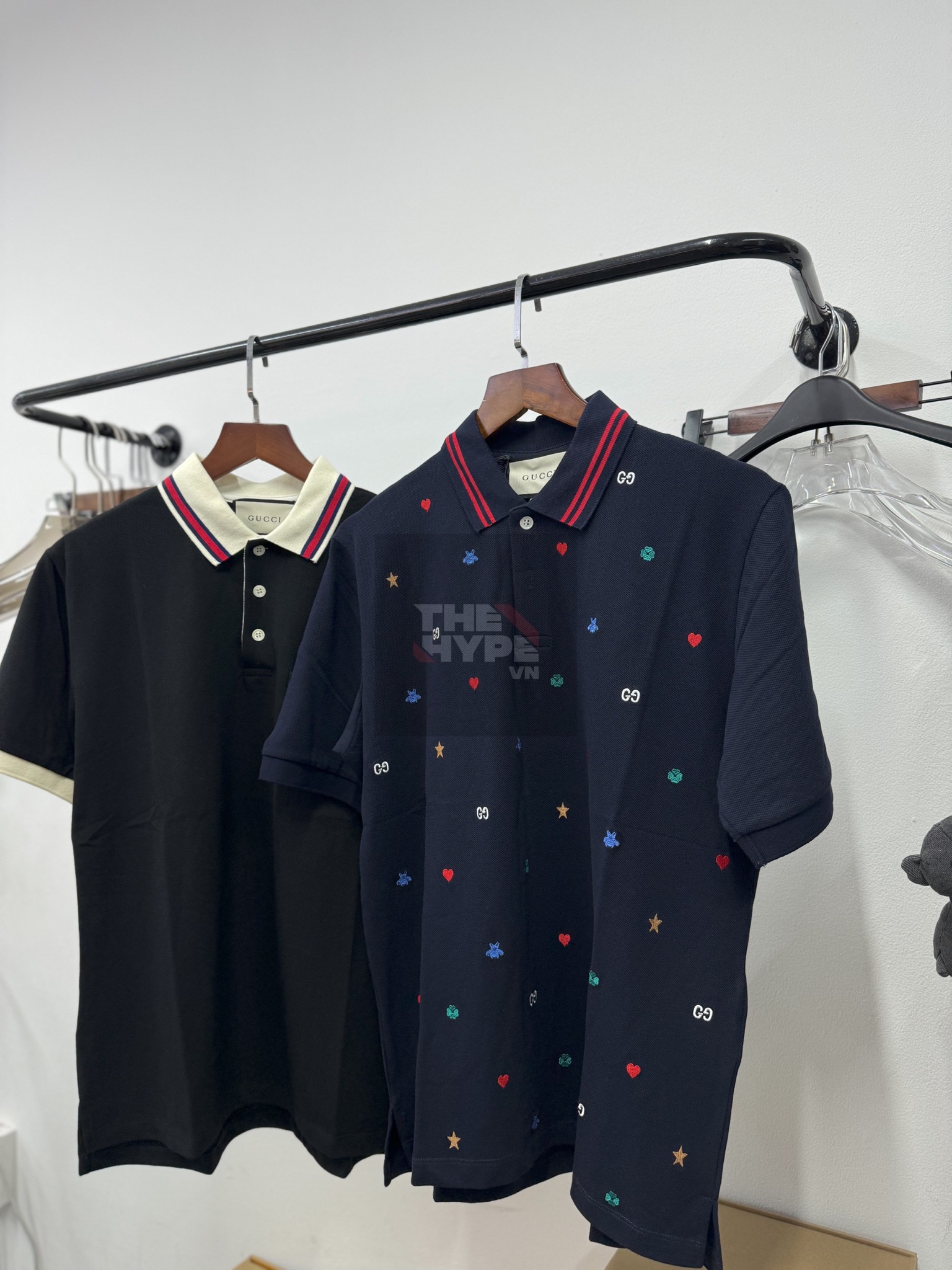 ÁO POLO GUCCI WITH SYMBOLS EMBROIDERY (Navy) [Mirror Quality]