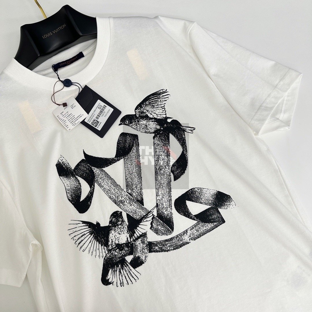 Áo Thun Louis Vuitton LV Bird Printed (White) [Mirror Quality]