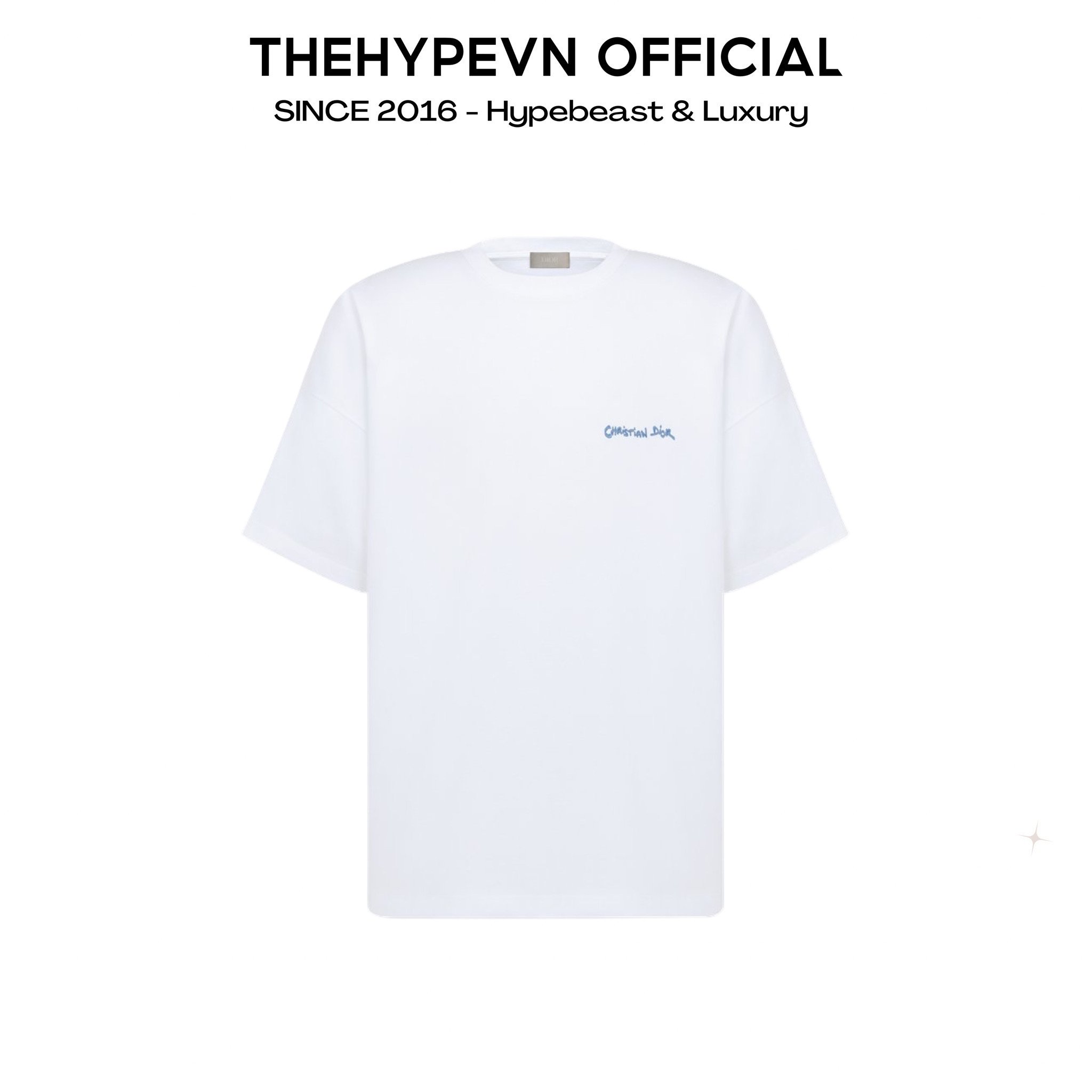 ÁO THUN DIOR TAG LOGO BLUE (WHITE)