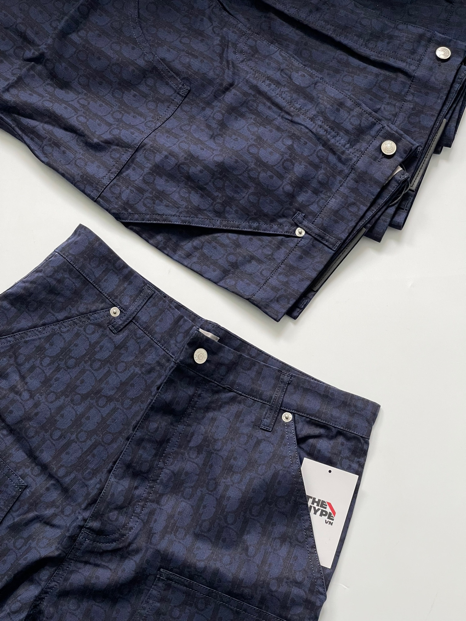 Quần Dior Oblique Kasuri Cotton Denim (Navy)