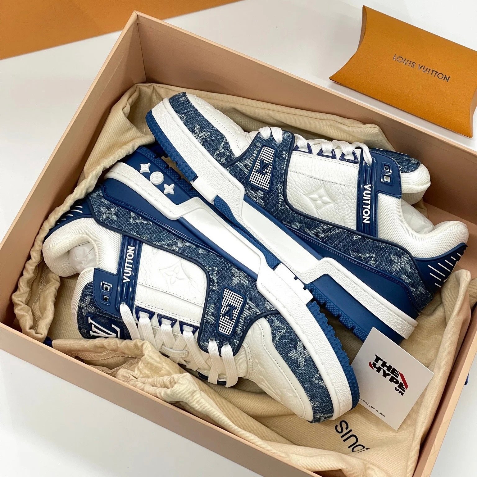 Giày LV Trainer Sneaker (Blue) [Mirror Quality]