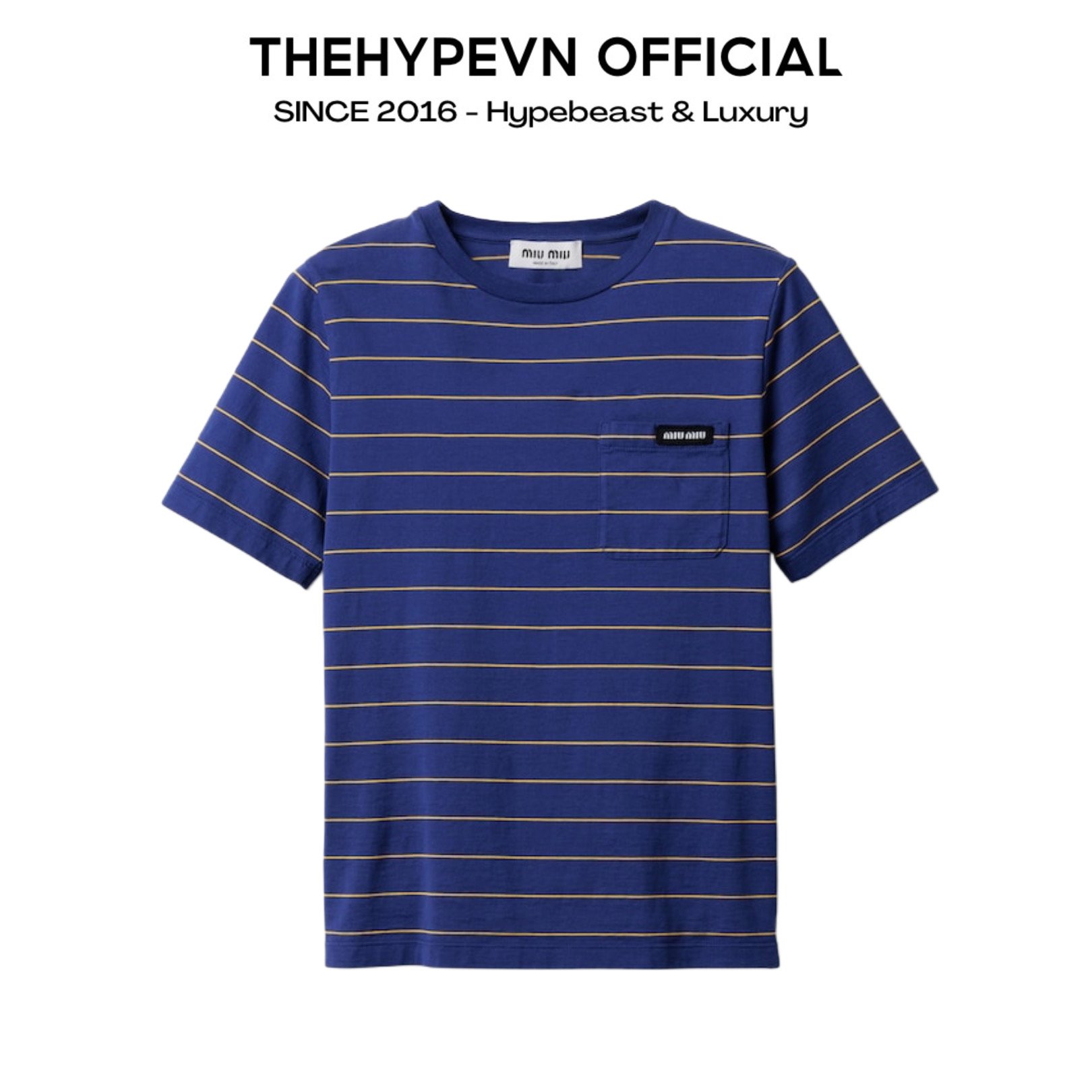 ÁO THUN MIU MIU JERSEY STRIPE (BLUE)
