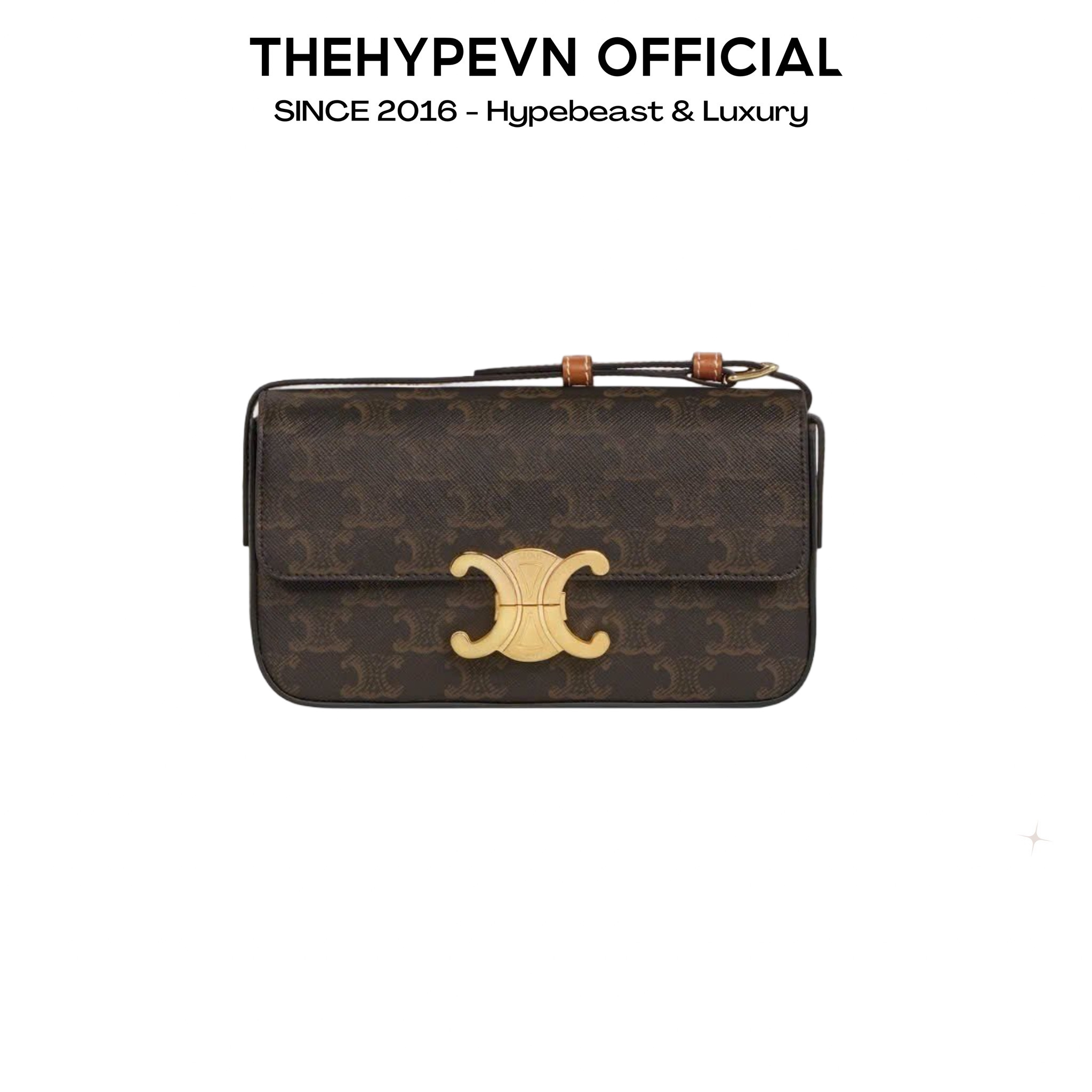 TÚI CELINE CLAUDE IN TRIOMPHE CANVAS AND CALFSKIN (TAN) [MIRROR QUALITY]
