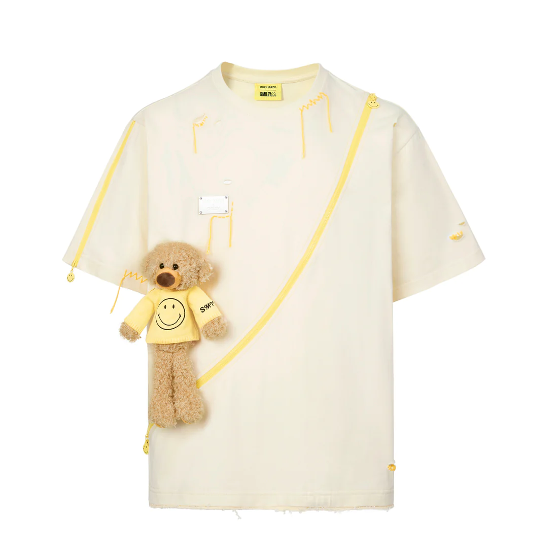 13DE MARZO TEE - Áo Thun Natural Bear Broken Suture (Cream) Best Quality