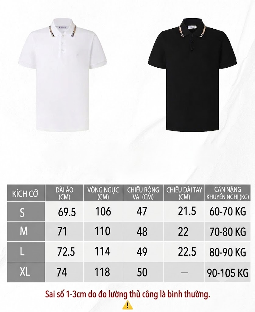 ÁO POLO BURBERRY BBR CHECK TRIM (WHITE)