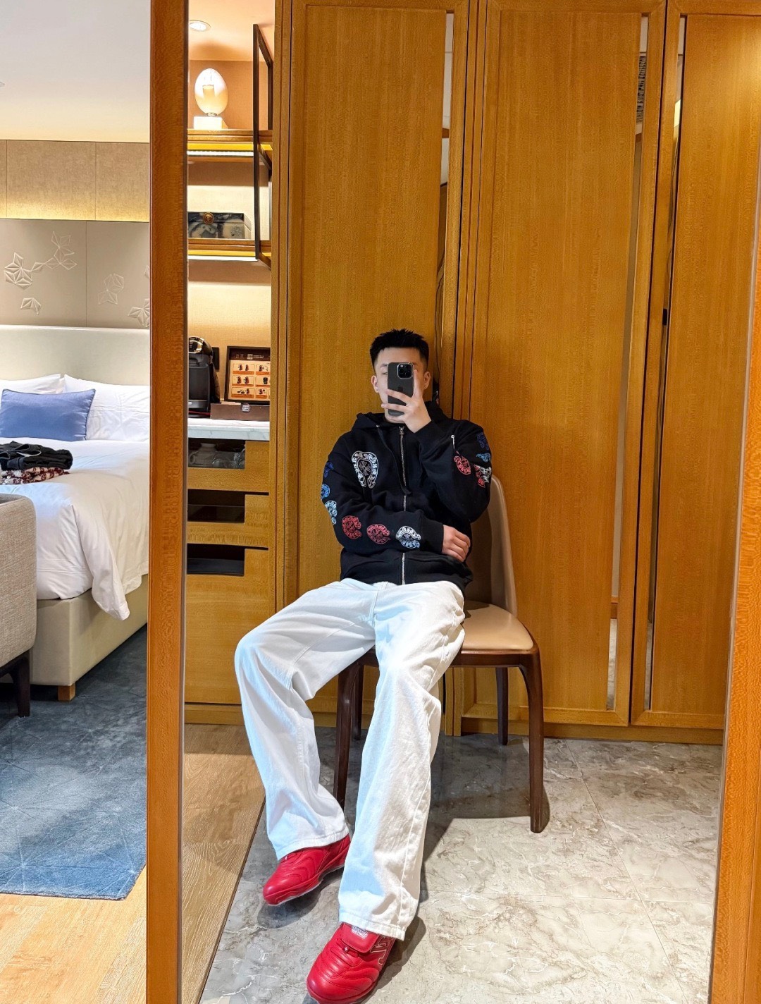 ÁO KHOÁC CHROME HEARTS MULTICOLOR HORSESHOE (BLACK)