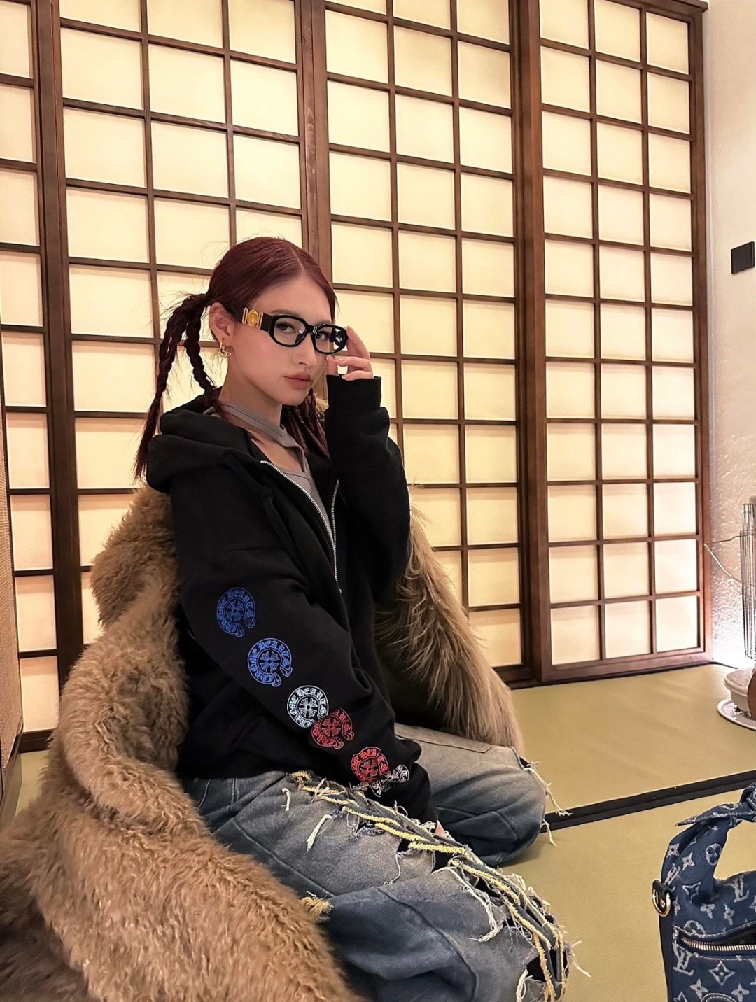 ÁO KHOÁC CHROME HEARTS MULTICOLOR HORSESHOE (BLACK)