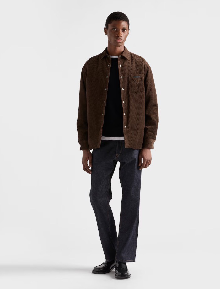 SƠ MI PRADA WOOL AND CASHMERE SHIRT (COCOA BROWN)