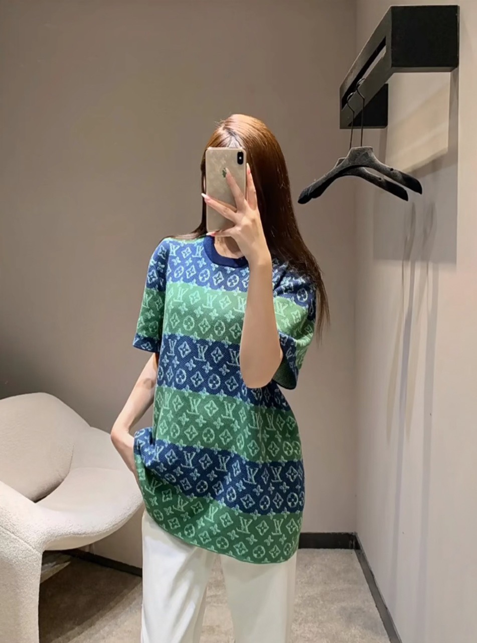 ÁO THUN LOUIS VUITTON DRAWS MONOGRAM (DARK NIGHT BLUE)