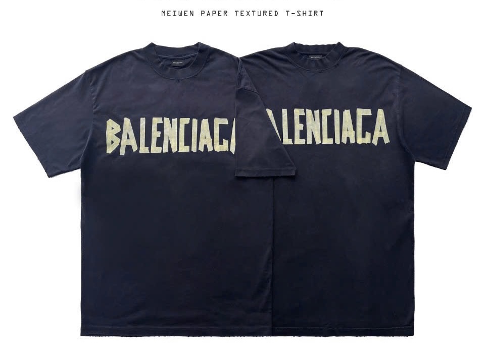 Áo Thun Balenciaga Tape Type Logo Printed (Black) [MIRROR QUALITY]