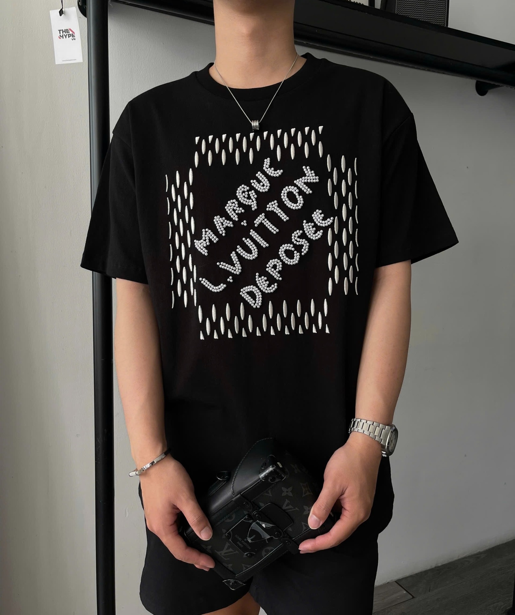 ÁO THUN LOUIS VUITTON LV MARQUE PEARL (BLACK)