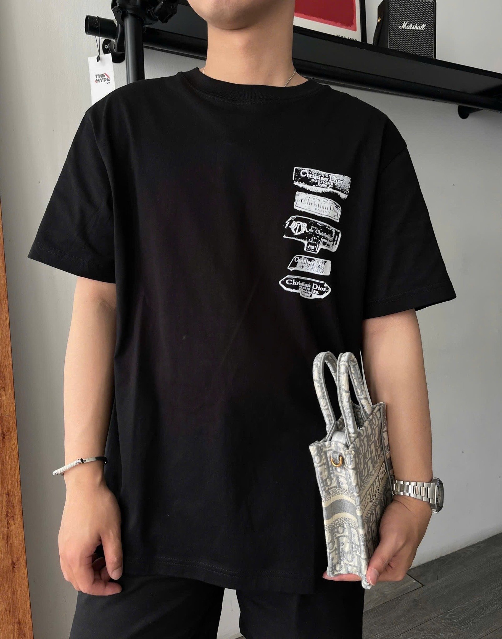 ÁO THUN DIOR ARCHIVES LABEL (BLACK)