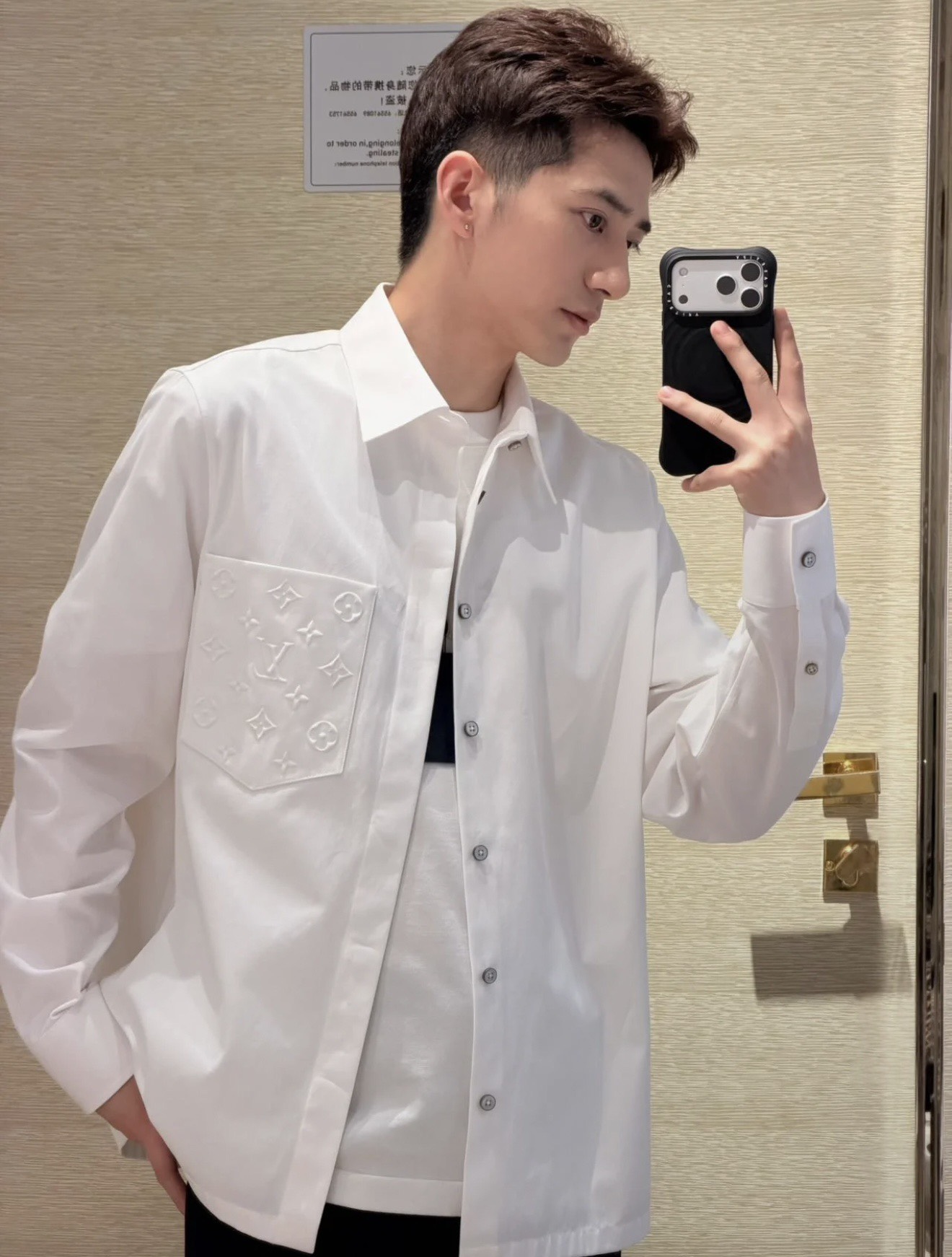 ÁO SƠ MI LOUIS VUITTON POCKET (WHITE)