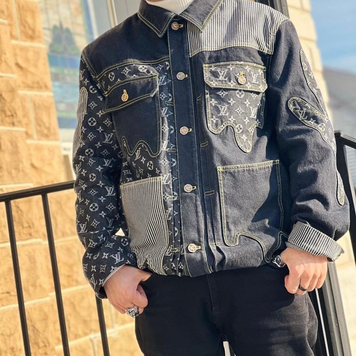 LOUIS VUITTON JACKET - Áo khoác LV Nigo Crazy Denim Monogram (Black) [Mirror Quality]