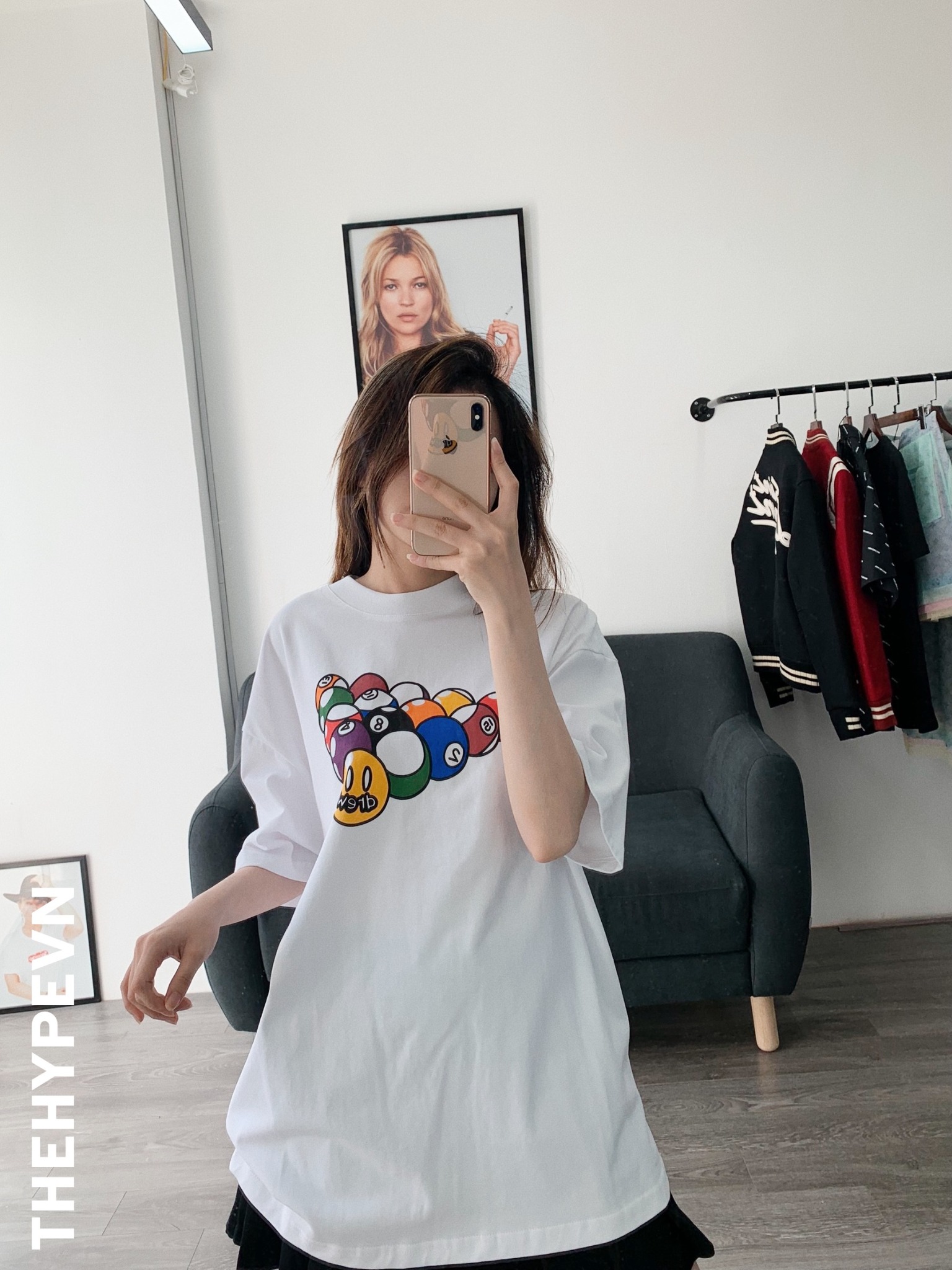 DREW TEE - Áo Drew Billiards (White) [Mirror Quality]