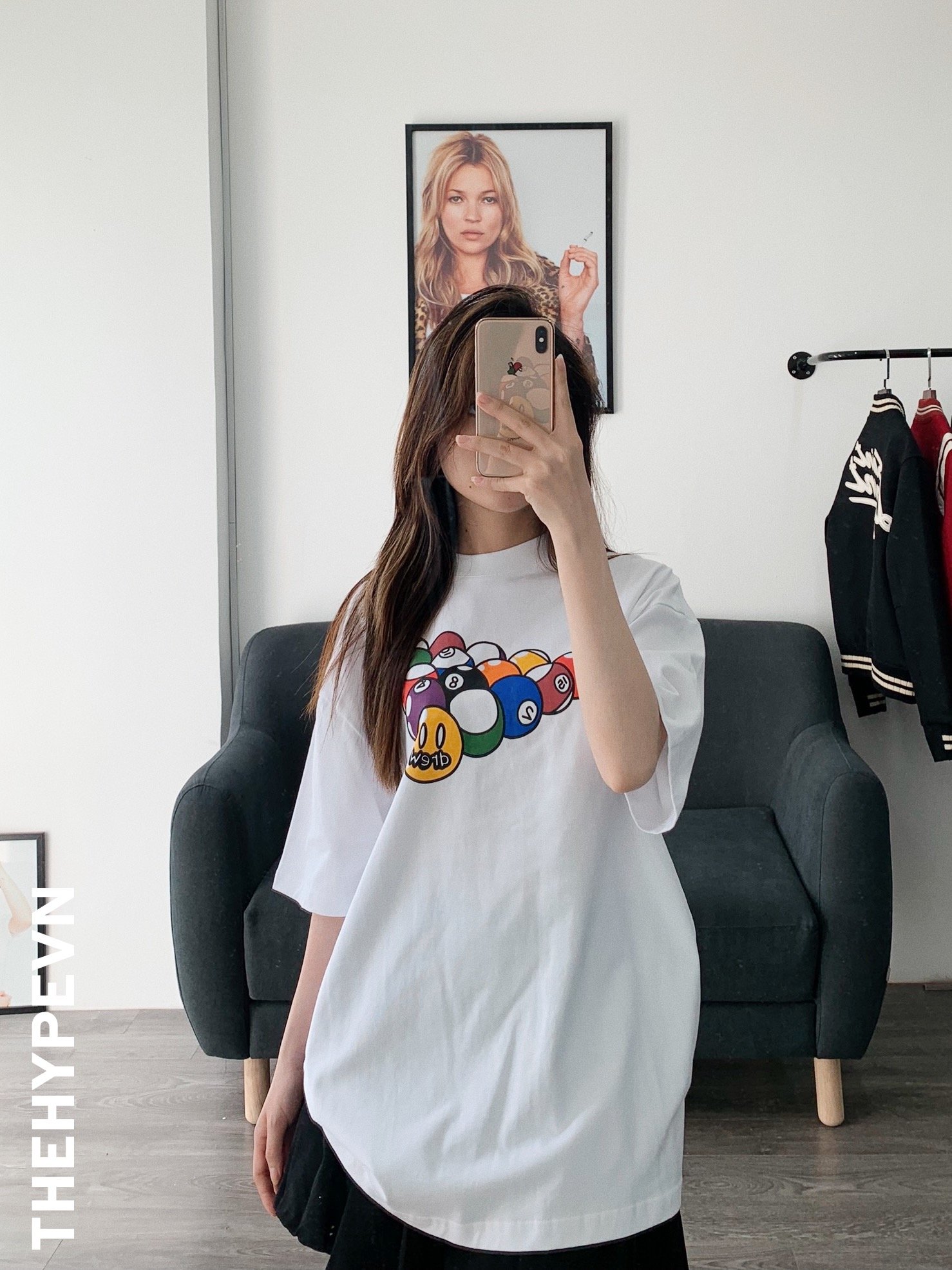 DREW TEE - Áo Drew Billiards (White) [Mirror Quality]