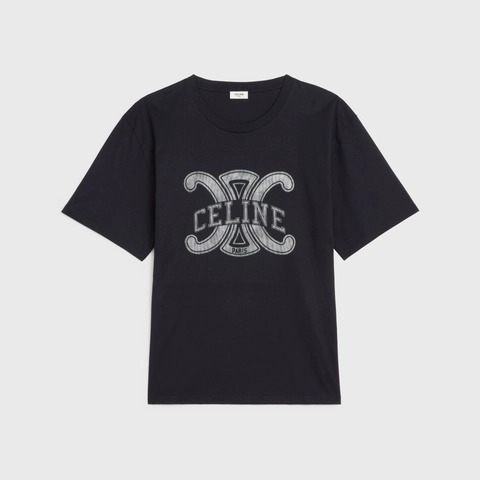 Áo Thun Celine Triomphe Logo For Man Oversize (Black) [Mirror Quality]