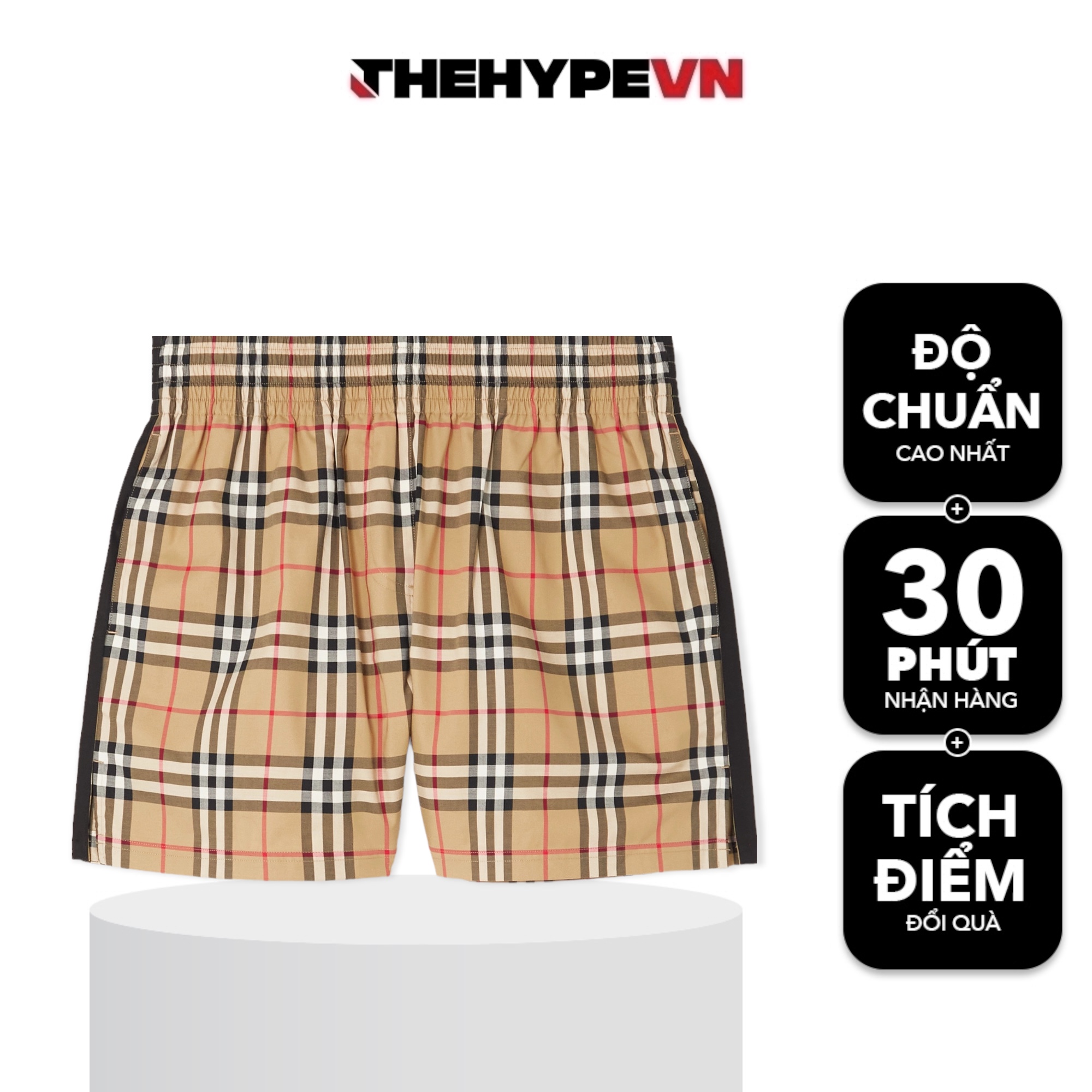 BURBERRY SHORTS - Quần BBR Side Stripe (Brown) [Mirror Quality]