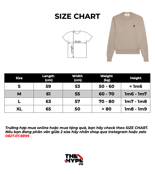 ÁO SWEATER AMI PARIS DE COEUR SMALL LOGO (BEIGE)