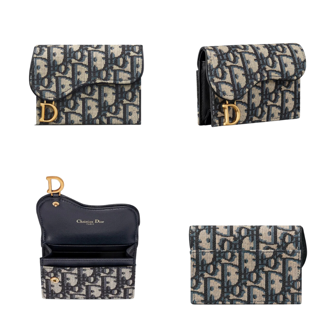 Card Holder Dior Oblique Flap Saddle 1 Gusset [Mirror Quality]