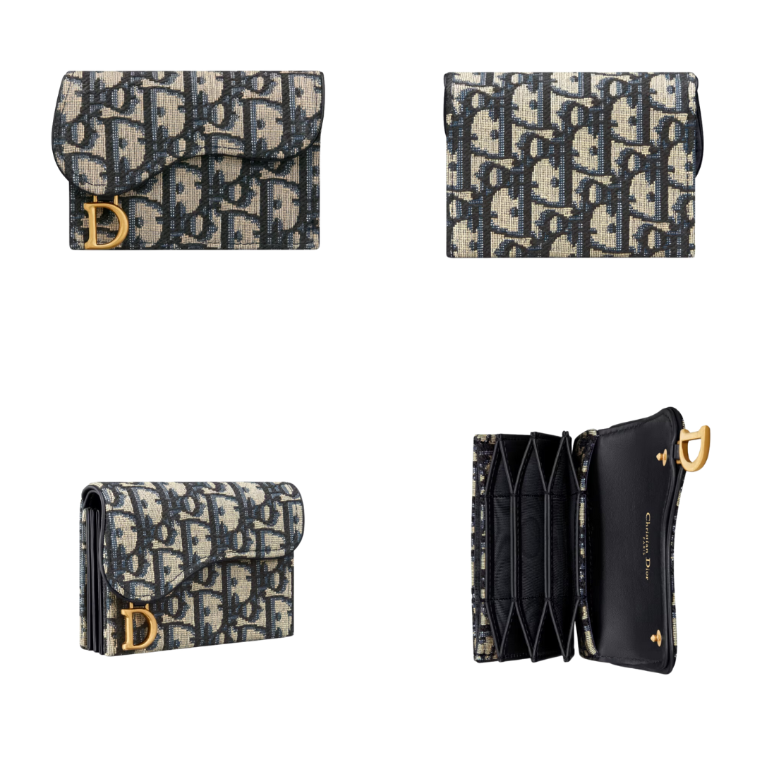 Card Holder Dior Oblique Flap Saddle 5 Gussets [Mirror Quality]