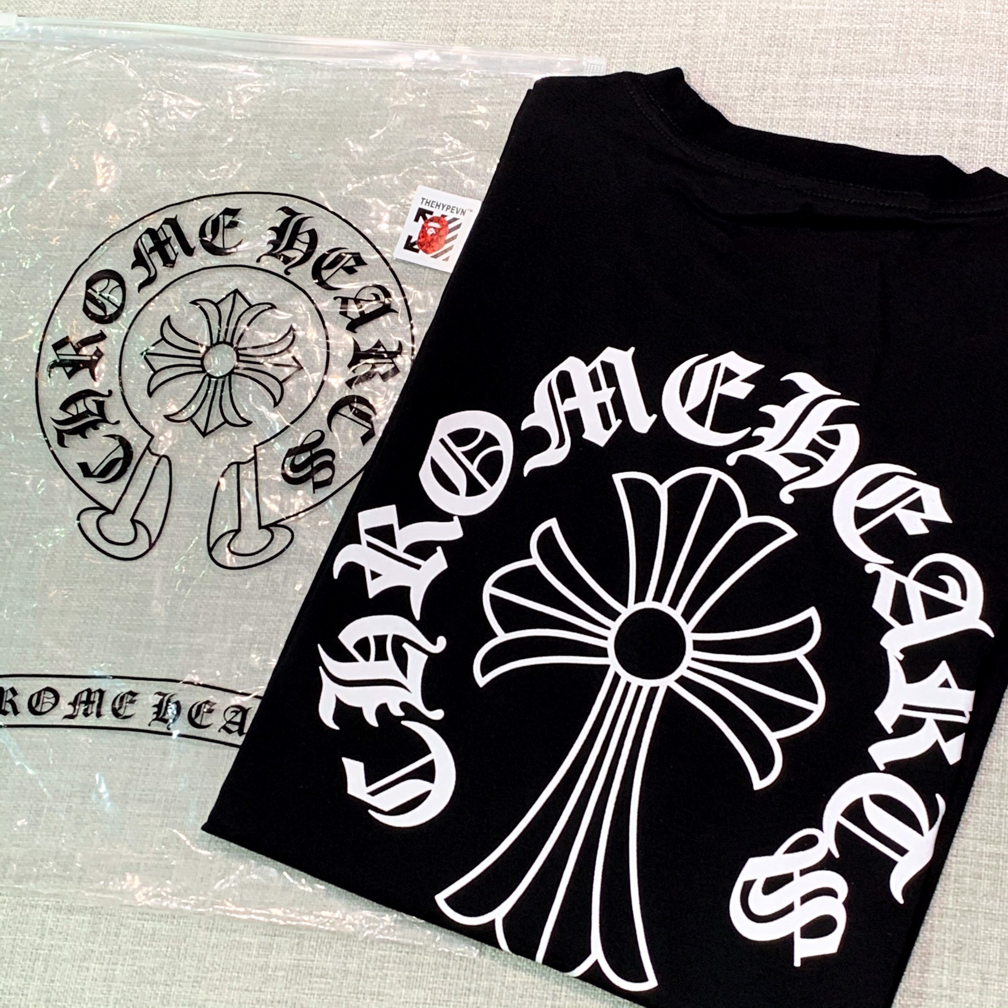 CH TEE- Áo Chrome Hearts Collar Script Cross (black) [Mirror Quality]