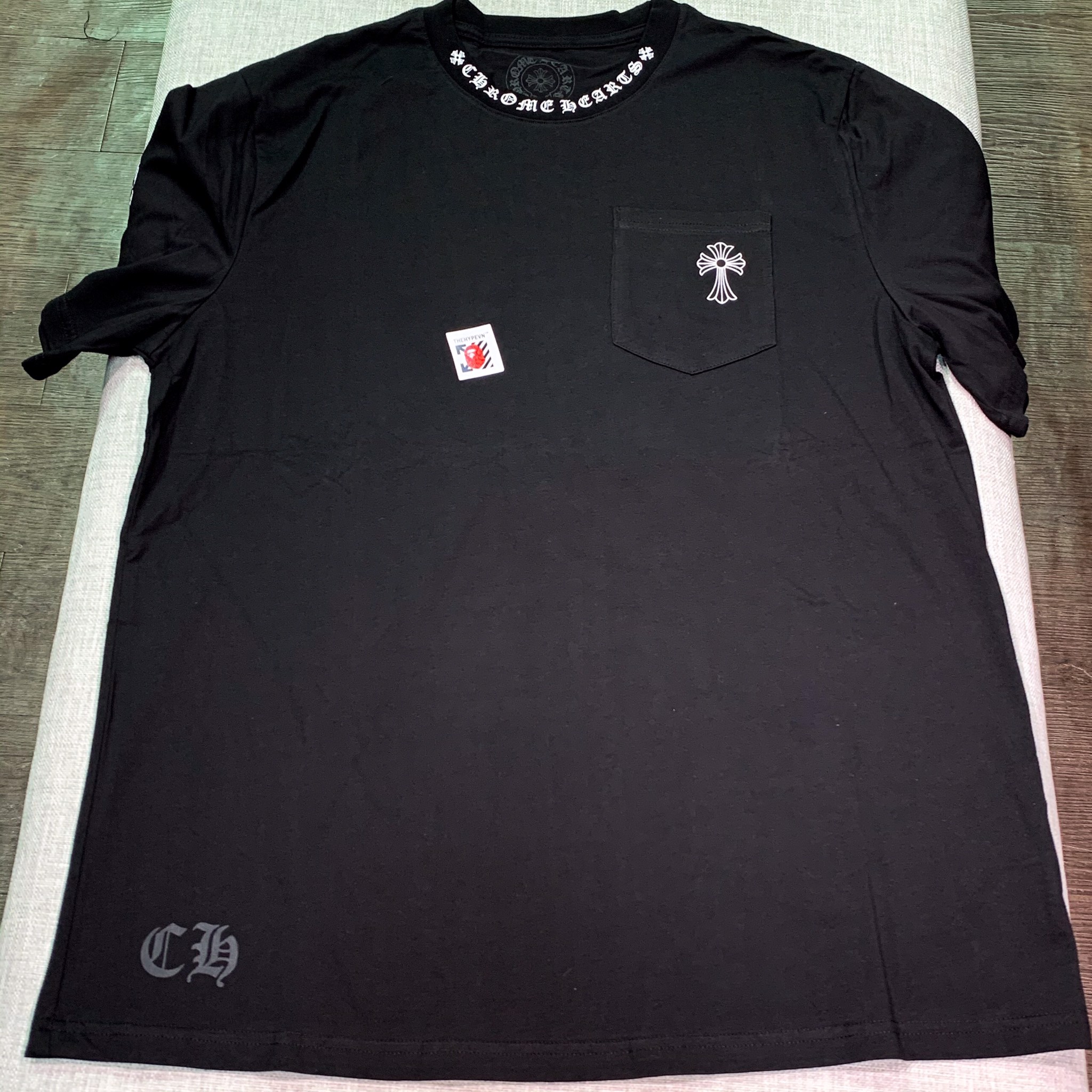 CH TEE- Áo Chrome Hearts Collar Script Cross (black) [Mirror Quality]