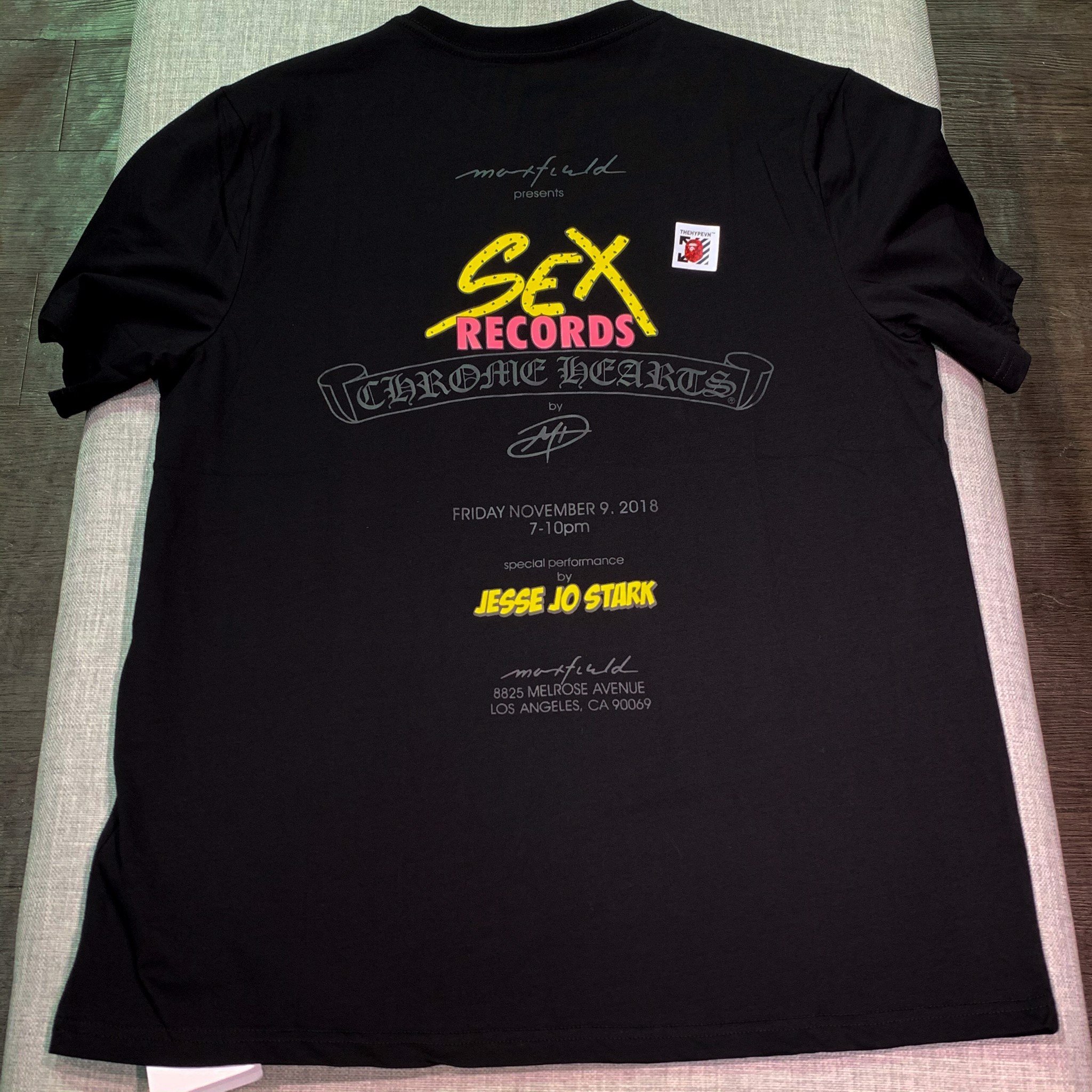 CH TEE- Áo Chrome Hearts Sex records (black) [Mirror Quality]