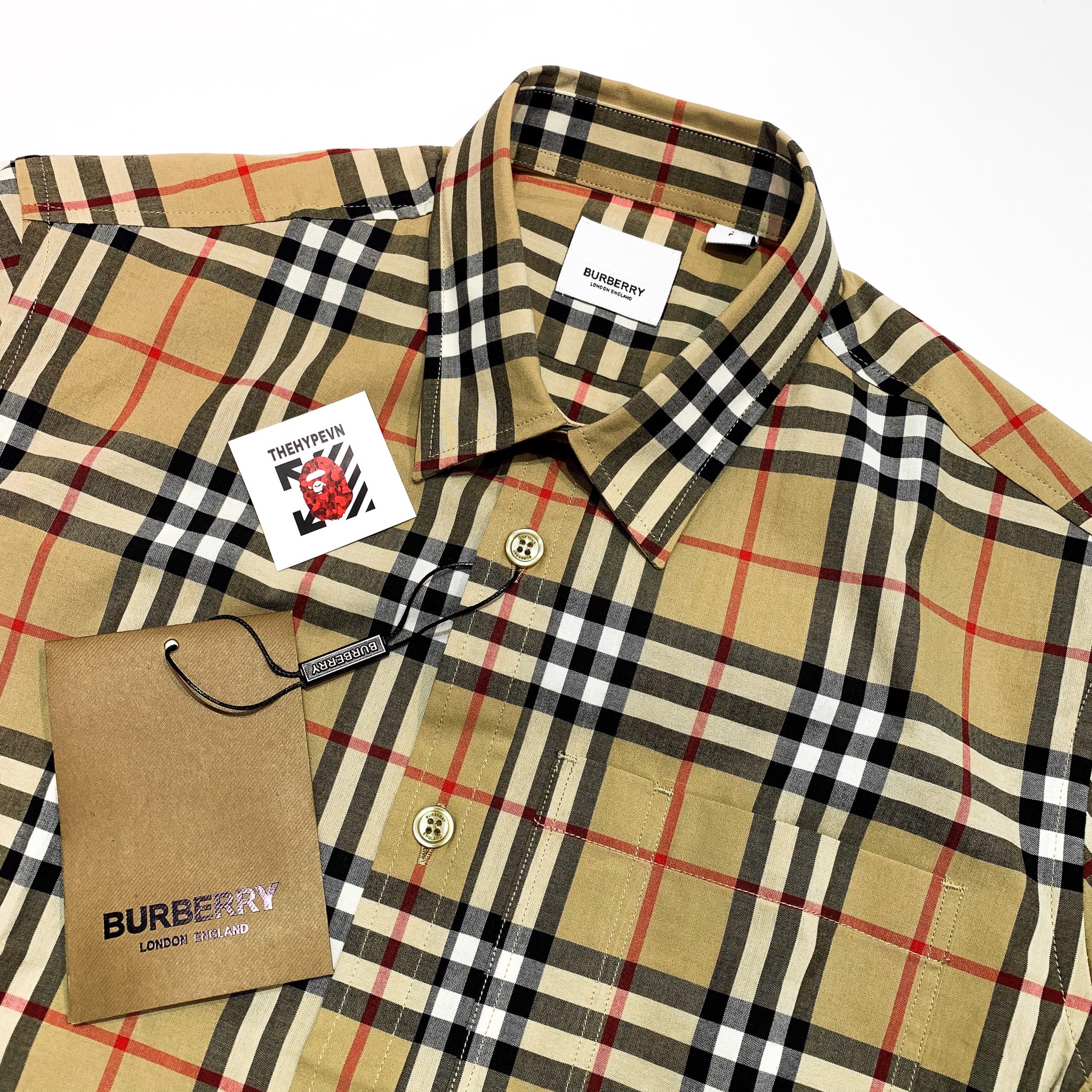 Áo Sơ mi tay ngắn Burberry vintage check oversized [Mirror Quality]