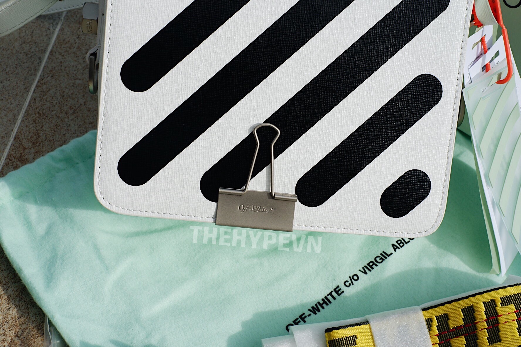 OFF-WHITE BAG - Túi Oblique Stripes (White) [Mirror Quality]