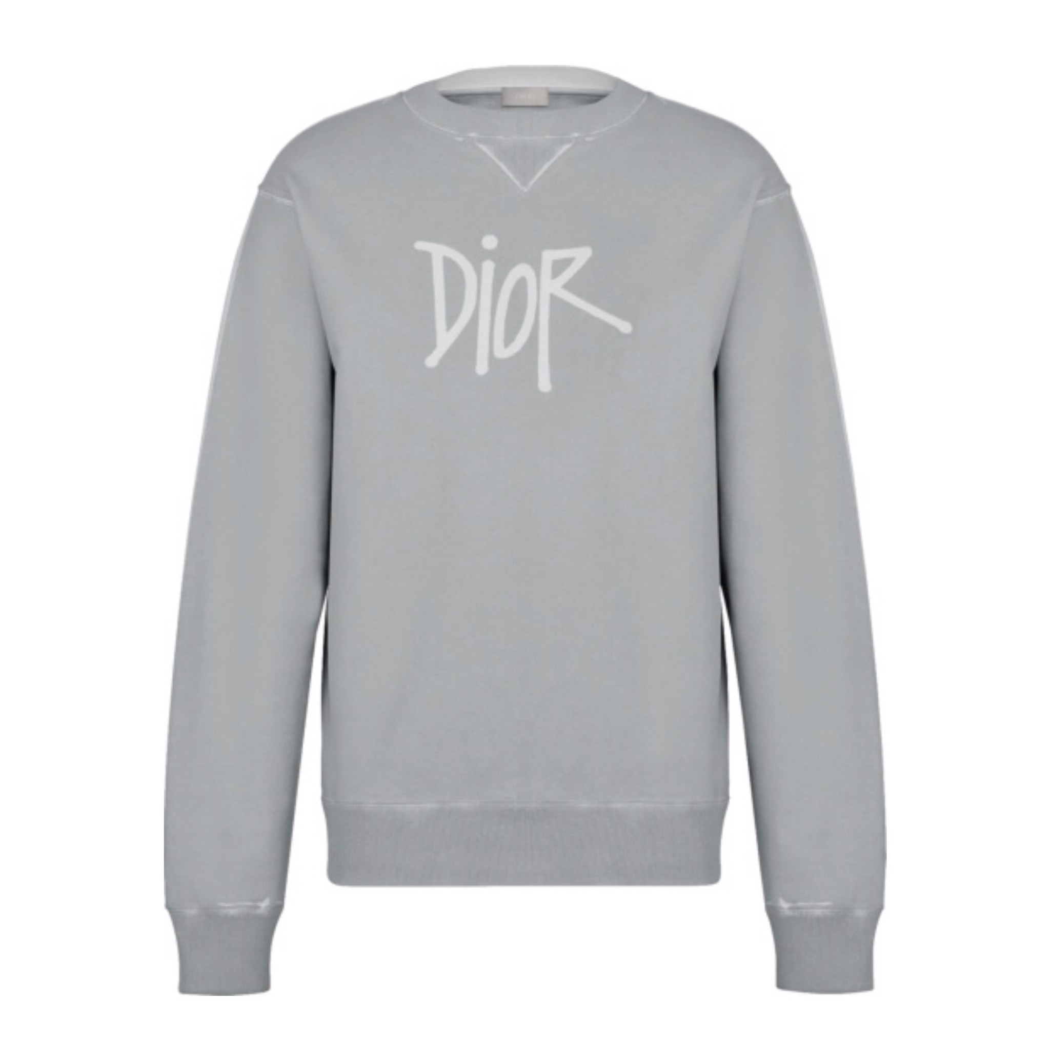 DIOR SWEATER - Áo Dior X Shawn Stussy Logo Print (Grey) [Mirror Quality]