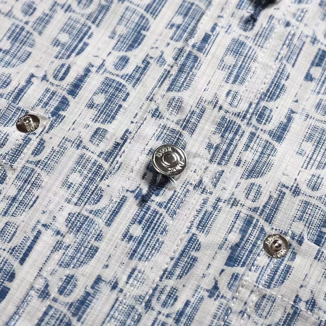 DIOR SHIRT- Áo Sơmi Dior Oblique Over (Blue Denim) [Mirror Quality]