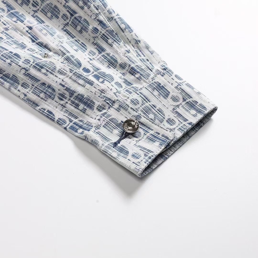 DIOR SHIRT- Áo Sơmi Dior Oblique Over (Blue Denim) [Mirror Quality]